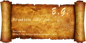 Bradics Géza névjegykártya