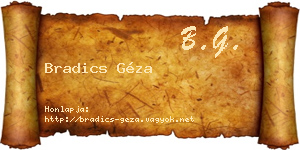 Bradics Géza névjegykártya